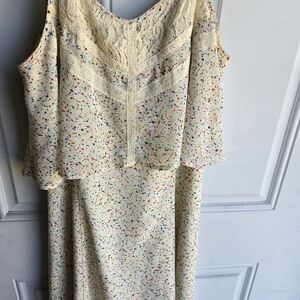 Chic Cream Multicolor Midi Dress